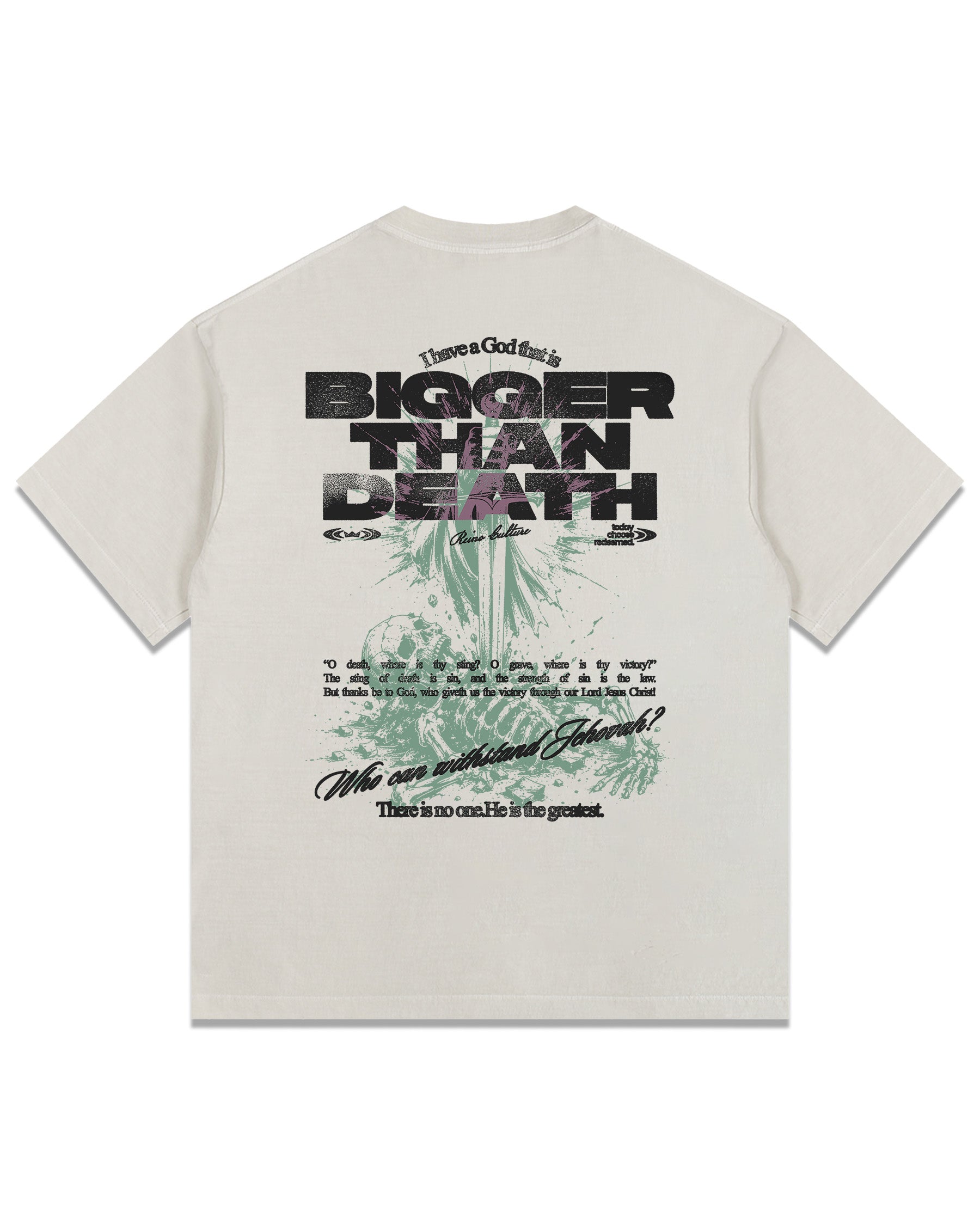 'Bigger Than Death' Vintage Washed Oversized T-Shirt