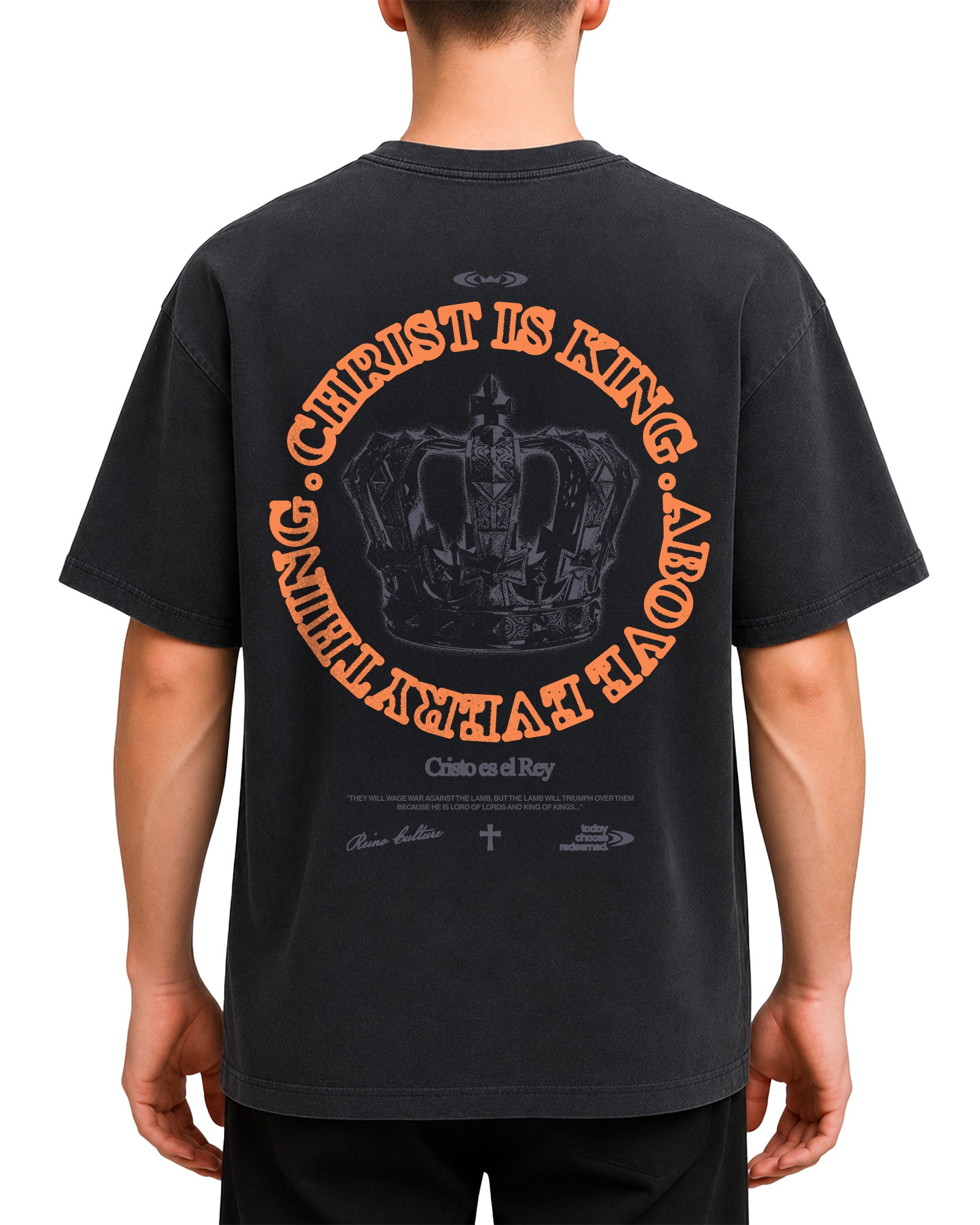 'Christ Is King' Vintage Washed Oversized T-Shirt