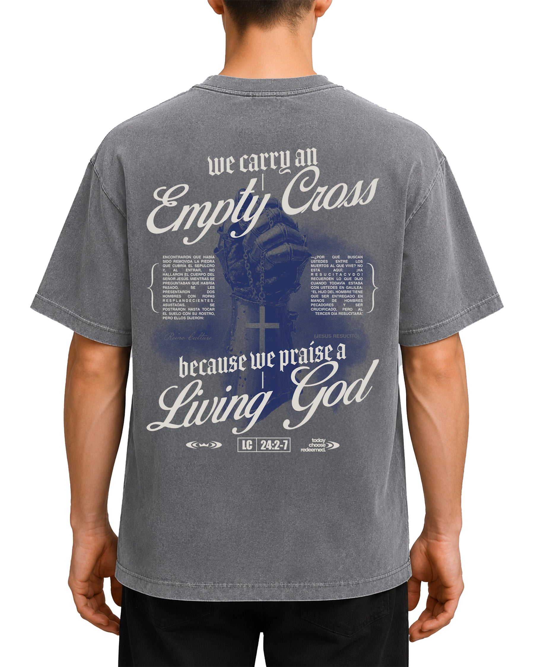 'Empty Cross' Vintage Washed Oversized T-Shirt