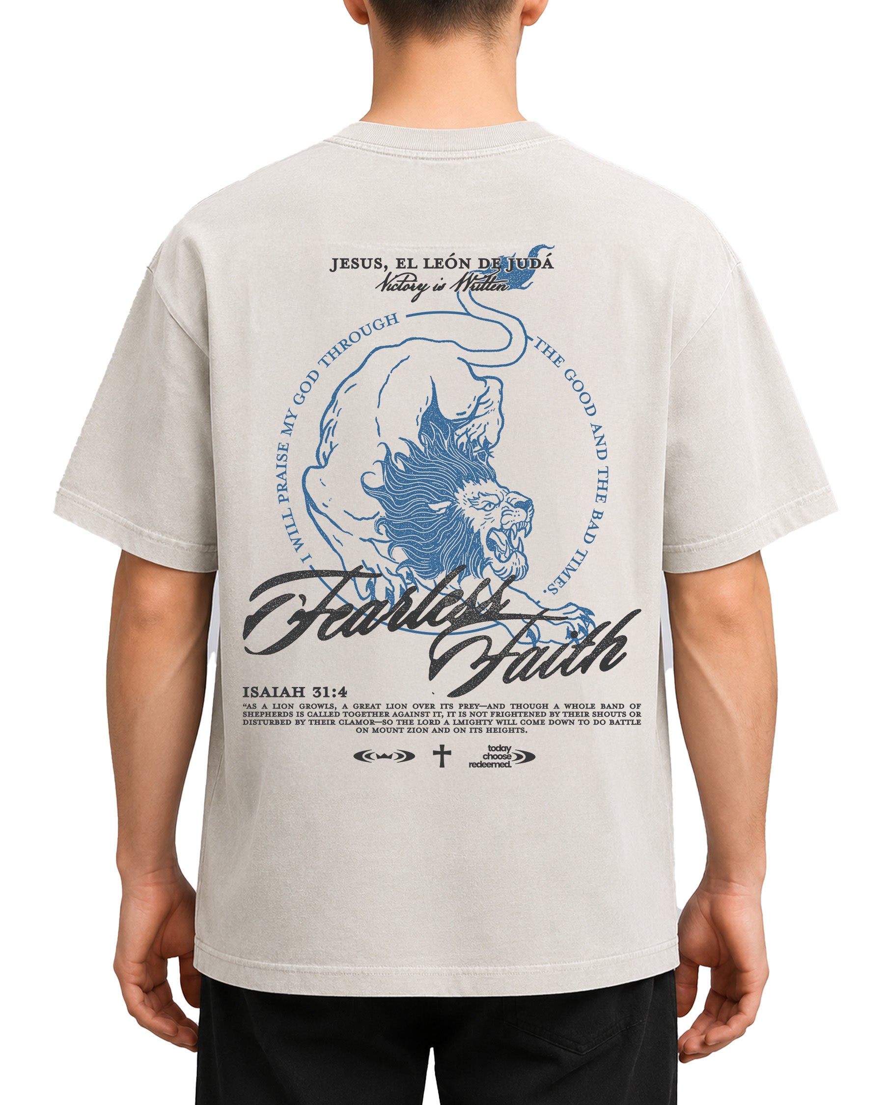 'Fearless Faith' Vintage Washed Oversized T-Shirt
