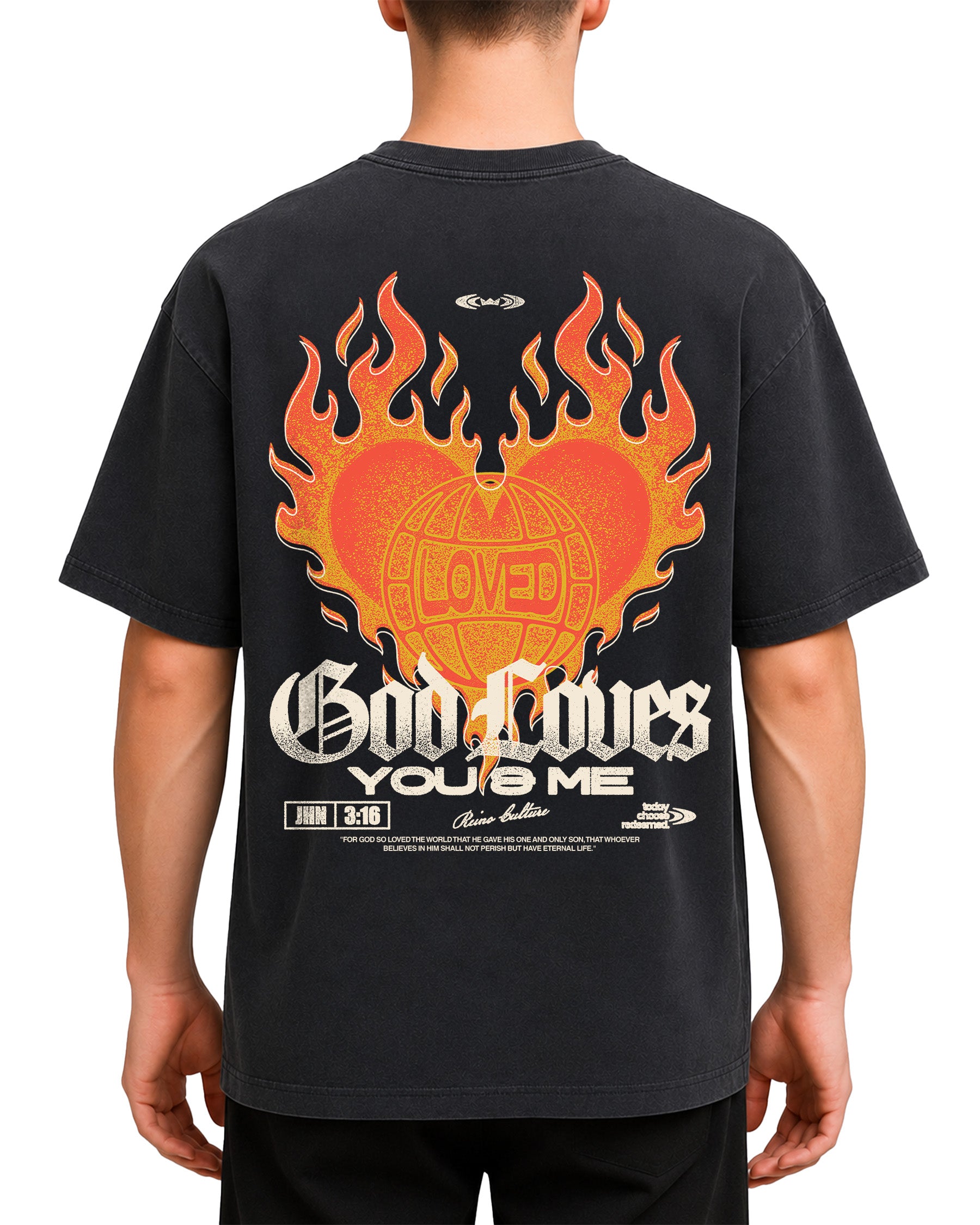 'God Loves' Vintage Washed Oversized T-Shirt