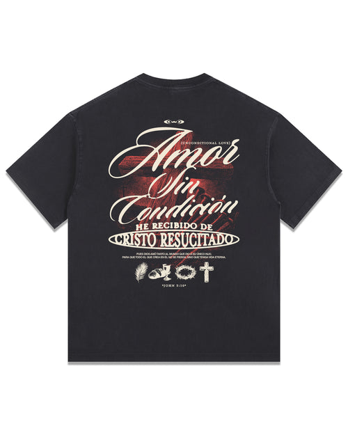 'Amor Incondicional' Vintage Washed Oversized T-Shirt