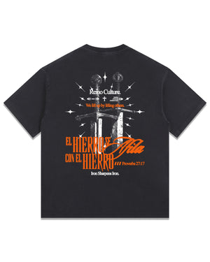 'Iron Sharpens Iron' Vintage Washed Oversized T-Shirt