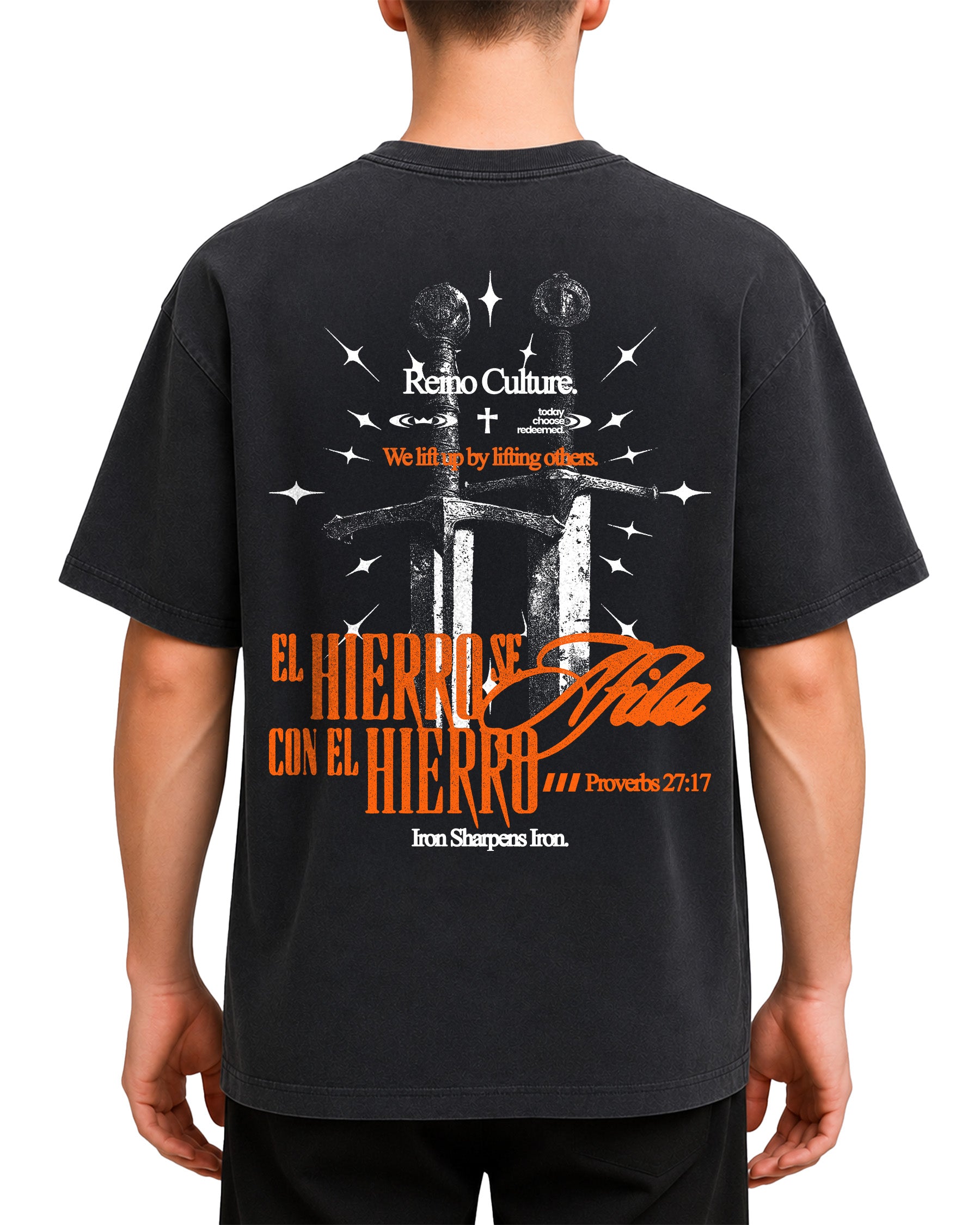 'Iron Sharpens Iron' Vintage Washed Oversized T-Shirt