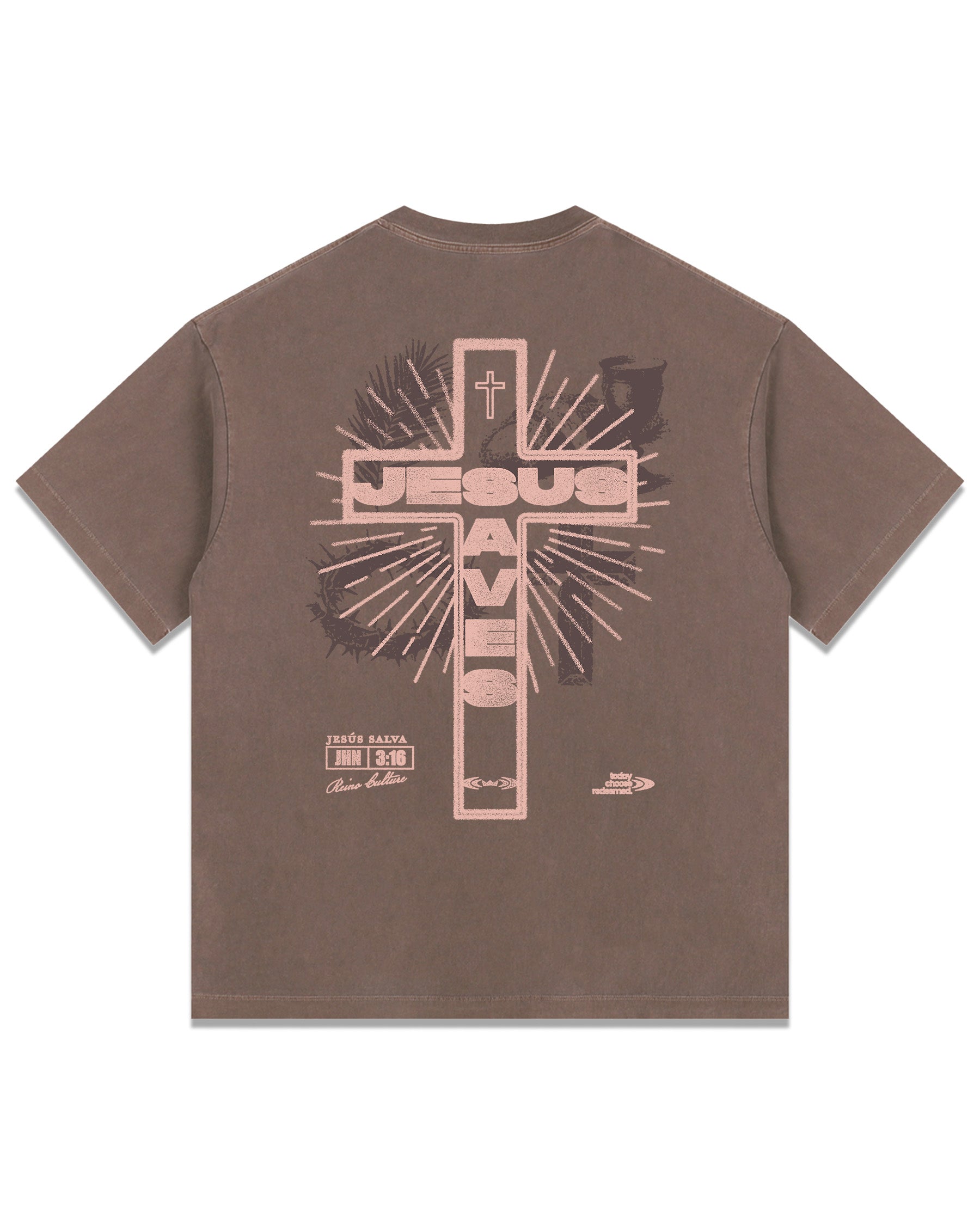 'Jesus Saves ' Vintage Washed Oversized T-Shirt