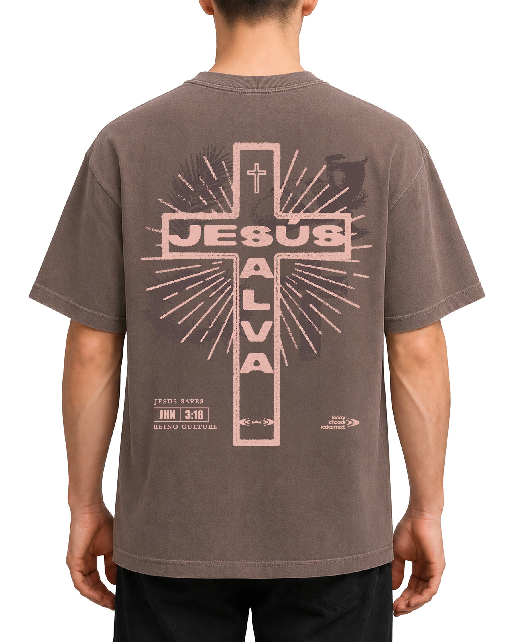 'Jesús Salva' Vintage Washed Oversized T-Shirt