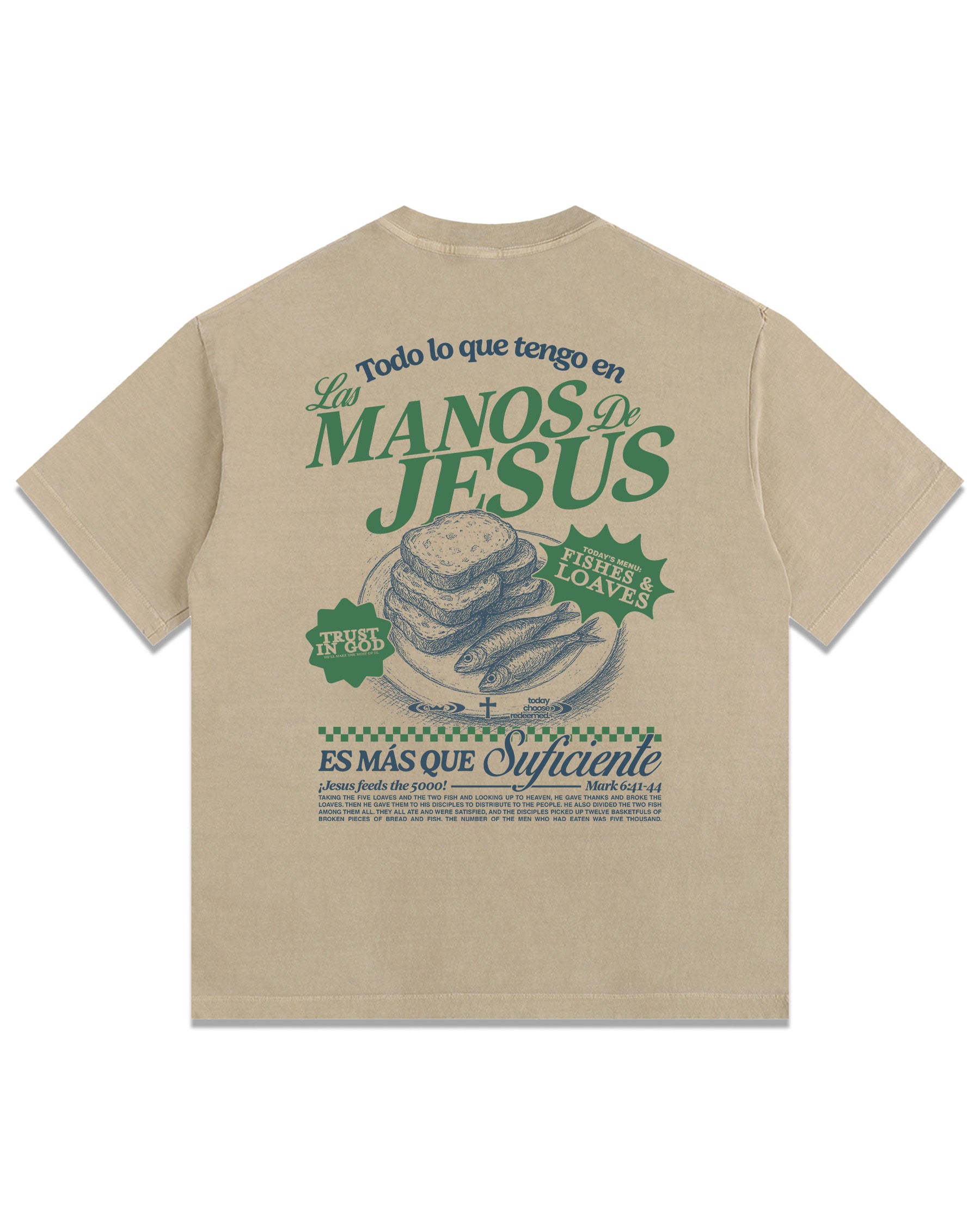 'Fishes & Loaves' Vintage Washed Oversized T-Shirt
